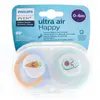 Avent Sucette Ultra Air 0-6m Mixte Love Mama Lot de 2
