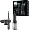 Philips Sonicare Brosse à dents électrique sonique DiamondClean 9000 + Jet dentaire sans fil Power Flosser 3000, Noir (modèle HX3866/43)