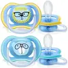 Avent Sucette Ultra Air Lion Bleu Jaune et Ours Bleu +18m Lot de 2