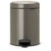 Brabantia Poubelle à Pédale Newicon avec Seau en Plastique, 5L - Platinum