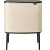 BRABANTIA Poubelle Bo Touch Bin - 3 x 11L - Soft Beige