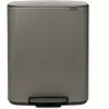 Poubelle à pédale 2x30l platinum Brabantia 211546