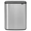 Brabantia Bo Touch bin 2 x 30 litres Staal Vingerafdruk Proof