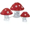 Lumineo Lot de 3 champignons à  led électrique en acrylique blanc et rouge
