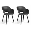 ALLIBERT by KETER Chaises D'Extérieur Akola - - Lot De 2 - Graphite - Résine - Ergonomique