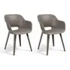 Keter Chaises d'extérieur Akola lot de 2 Cappuccino