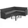 Salon de jardin - résine aspect rotin tressé - Allibert by KETER - 6 personnes - SanRemo - Gris