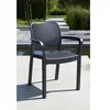 Lot de 6 fauteuils de jardin en résine aspect rotin tressé gris graphi...