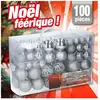 boules de noël argentées - pack de 100