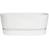Elho Jardinière réservoir roues blanche 78x33.5x35cm Greenville Terrasse 80