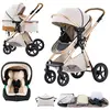 BEBBY Poussette 3 en 1 Poussettes Combinee Portable Pliant en Un ClicP...