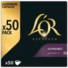 Pack de 50 capsules café L Or Espresso Supremo 4090916 260 g Noir et Violet