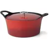 Cuisinox Volcan - Cocotte ronde 20cm fonte de fer émaillée rouge avec couvercle
