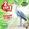 Héron décoratif - UBBINK - Résine - Hauteur 87 cm - Gris