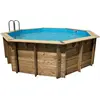 UBBINK Piscine hors sol bois octogonale - 510x120cm -Liner Bleu - OCEA  