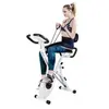 Vélo d'appartement pliant BIGZZIA, Roue d'inertie de 2,5 kg, avec 8 ni...