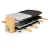 Princess Appareil à raclette - Pure 8 Bambou naturel - Rangement pour 8 poêlons