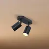 Spot pour plafond Calex GU10, noir, longueur 21 cm, à 2 lampes, métal