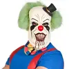 RueDeLaFete Masque latex Clown de l'horreur luxe avec cheveux