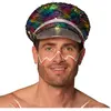 casquette sequin réversible argent/rainbow adulte - boland 44759