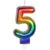 BOUGIE balloon multicolore avec mèche, chiffre 5
