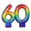 BOUGIE balloon multicolore avec mèches, 60 ans