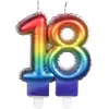 BOUGIE balloon multicolore avec mèches, 18 ans