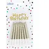 Boland Set 16 Bougies Anniversaire en spirale avec bouchon de gâteau Happy Birthday - Or