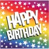 Boland Lot 20 Serviettes Papier Anniversaire Arc-en-ciel   Happy Birth...
