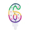 Bougie anniversaire COLORéE chiffre 6