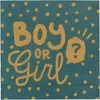 Serviettes en papier "Boy or Girl?" noires et dorées (x20)