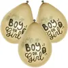 Ballons transparents écriture "Boy or Girl" noir (lot de 6) 