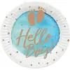 10 ASSIETTES CARTON HELLO BOY Ø23CM BLEU- VAISSELLE DE FÊTE Bleu