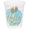 10 GOBELETS CARTON HELLO BOY 21CL BLEU