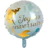 Ballon en aluminium Sirène "Joyeux Anniversaire" bleu 
