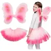 Set de Fée - BOLAND - Ailes et jupon enfant - Rose fuschia et rose clair - Tulle