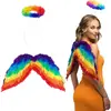 Set Ange Arc-en-ciel   Ailes 60 x 40 cm & Tiare Auréole Pride