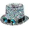 Boland- Hat Desert Dream Pearl+Partyglasses 54565-Chapeau Lunettes, Argent, Cylindre, Paillettes, fête à thème, Carnaval, Unisexe-Adulte, 10235858, Taille Unique