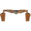 Boland 54382 - Double étui de pistolet Sheriff, longueur 125 cm, brun-argenté, ceinture de cowboy, Far West, déguisement, carnaval, fête à thème