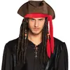 chapeau pirate marron avec dreadlocks - boland 81938