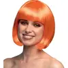 perruque coupe cheveux carré frange orange femme - boland 85893
