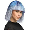 Perruque Crazy bleu - lamé argent