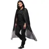 Cape bicolore à capuche noire et grise 170cm - BOLAND - pour adulte - idéale pour Halloween