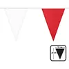 Guirlande de fanions polyester rouge/blanc - 26 x 18 cm - 6 m