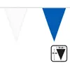 Guirlande de fanions polyester bleu/blanc - 26 x 18 cm - 6 m