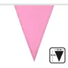 Guirlande de fanions polyester rose clair - 26 x 18 cm - 6 m