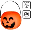 Boland 74593 - Seau citrouille pour Halloween avec son et lumière, sac en plastique, déco Halloween, accessoires de déguisement