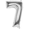 Ballon mylar 86cm CHIFFRE 7, ARGENT