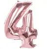 Boland Ballon Mylar - Rue de la Fête - Chiffre 4 - Rose Cuivré - Hélium - 86 cm