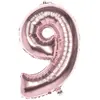 Boland Ballon mylar 86cm CHIFFRE 9, Rose Gold 22049BOL